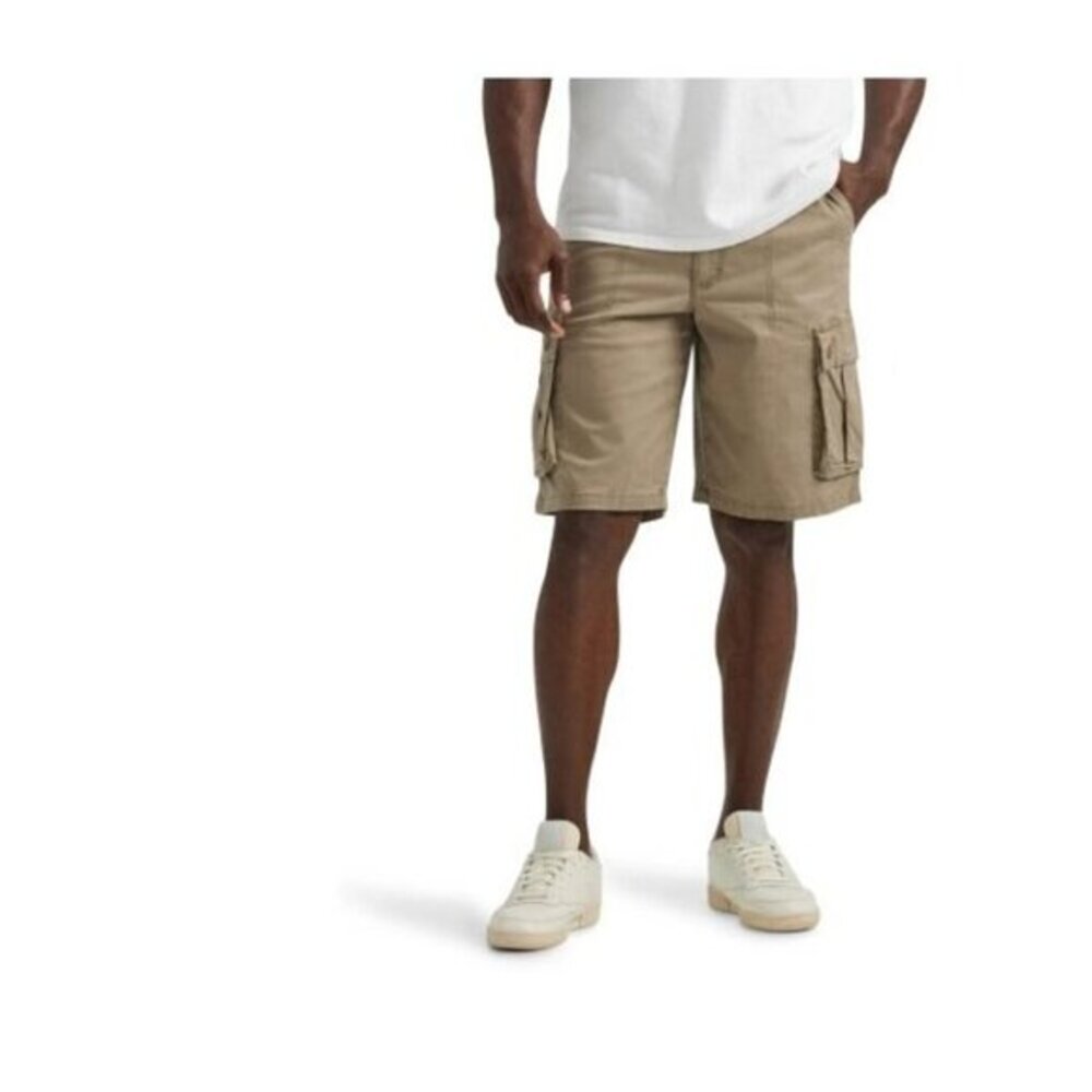 NWT Lee Men's Cargo Shorts Size 46 Khaki Comfort Stretch Relaxed Fit